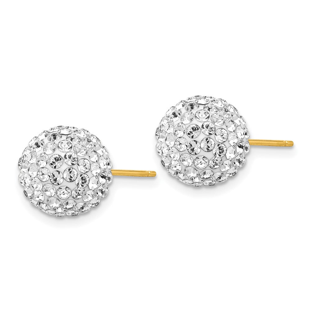 14k Disco Ball Crystal Stud Earrings