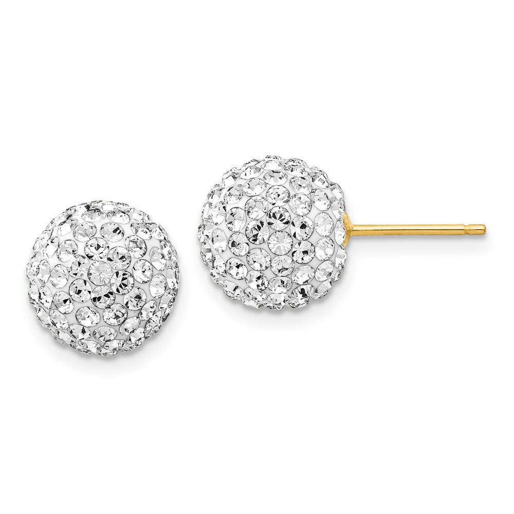 14k Disco Ball Crystal Stud Earrings