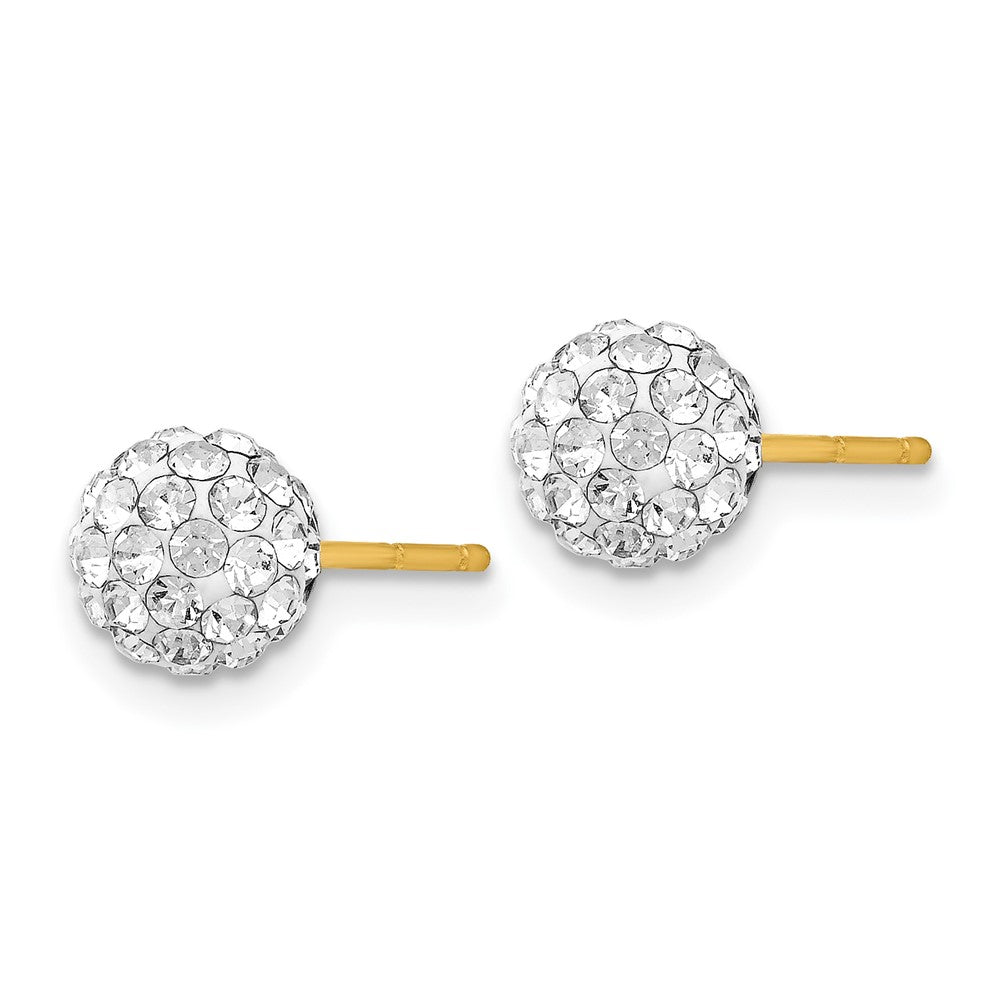 14K Post Crystal Ball Earrings