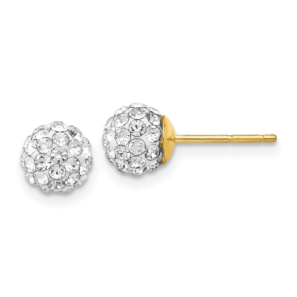 14K Post Crystal Ball Earrings