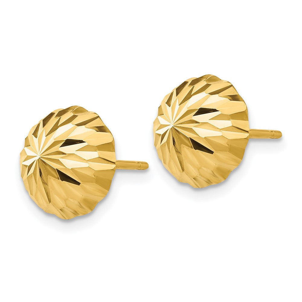 14k Polished Diamond-cut Half Ball Post Earrings