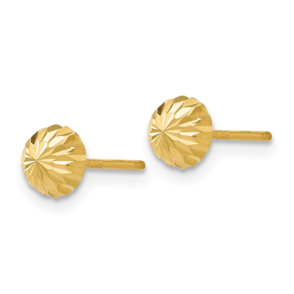 14k Gold Diamond-cut Domed Post Earrings