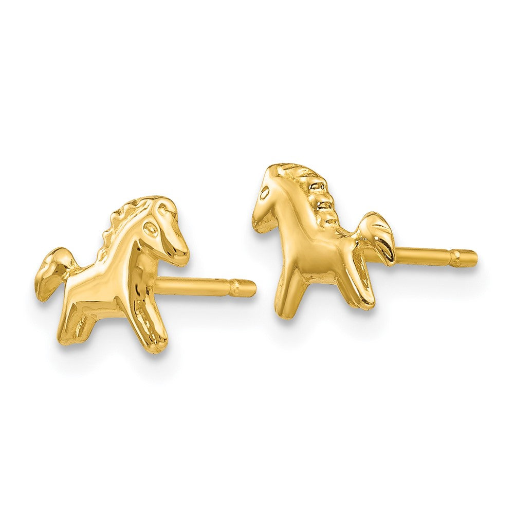 14k Polished Horse Post Earrings