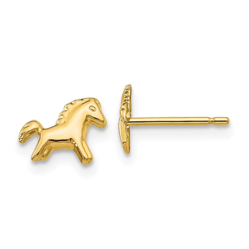 14k Polished Horse Post Earrings