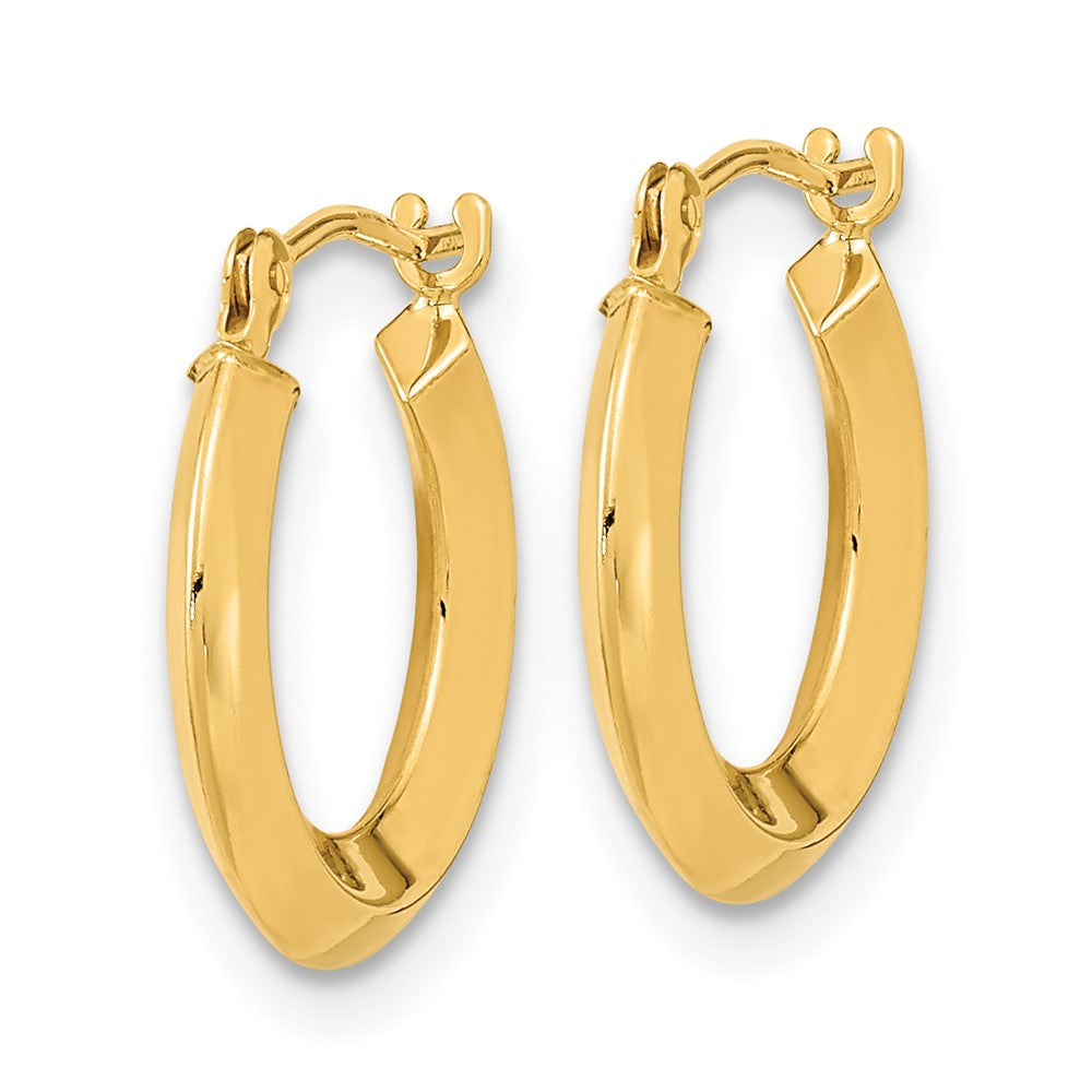 14k 2x Polished Knife-Edge Tube Hoop Earrings