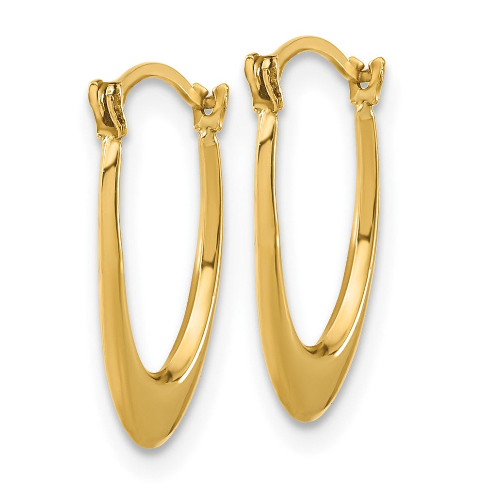 14k 2x Polished Hollow U-Shaped Hoop Earrings
