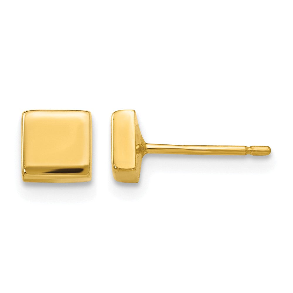 14k Polished Square Post Earrings
