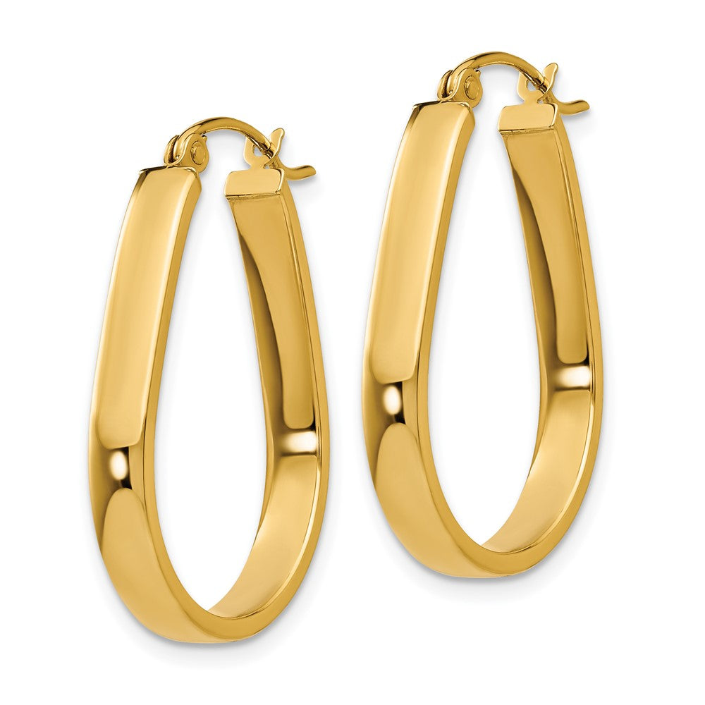 14k 3.5x Polished Oval Tube Hoop Earrings