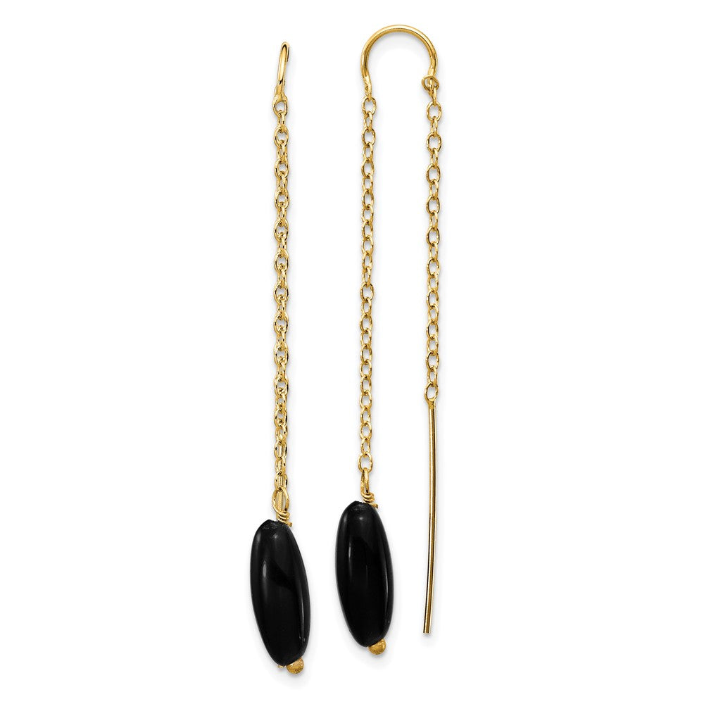 14k Onyx with U Threader Earrings
