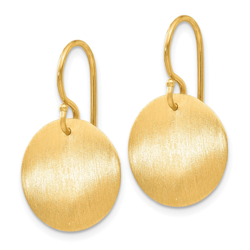 14k Satin Circle Disc Earrings