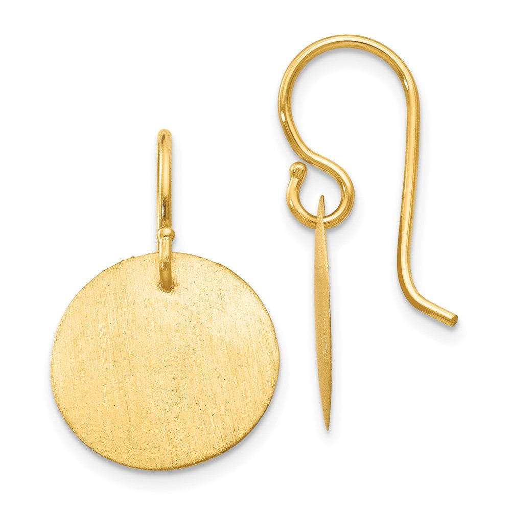 14k Satin Circle Disc Earrings
